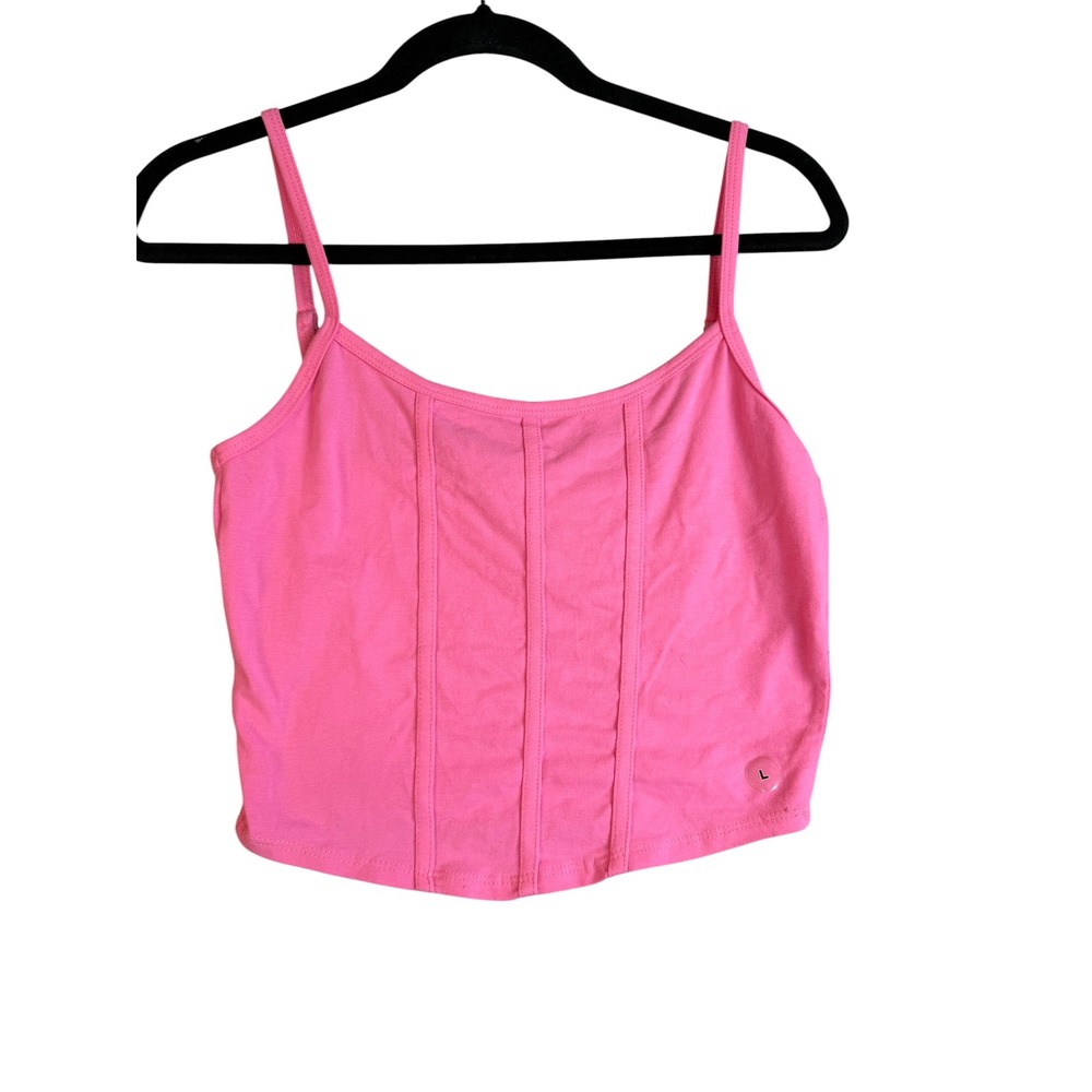 RSQ Womens Pink Corset Style Camisole Tank Top Adjustable Straps Size Large